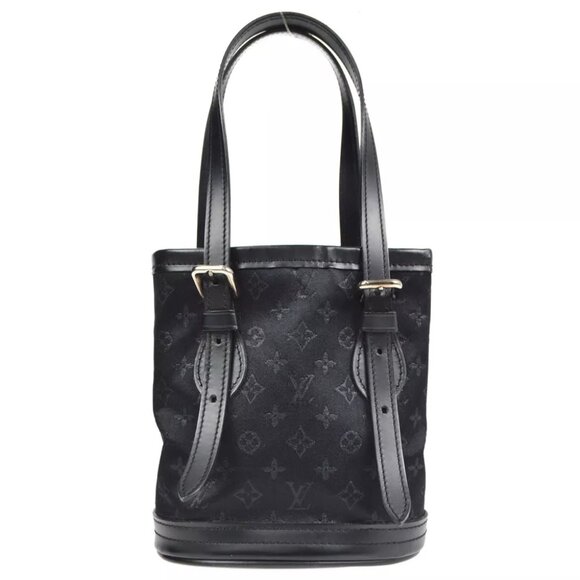 Louis Vuitton Black Monogram Satin Little Bucket Handbag SR0061 160744 - Picture 1 of 7